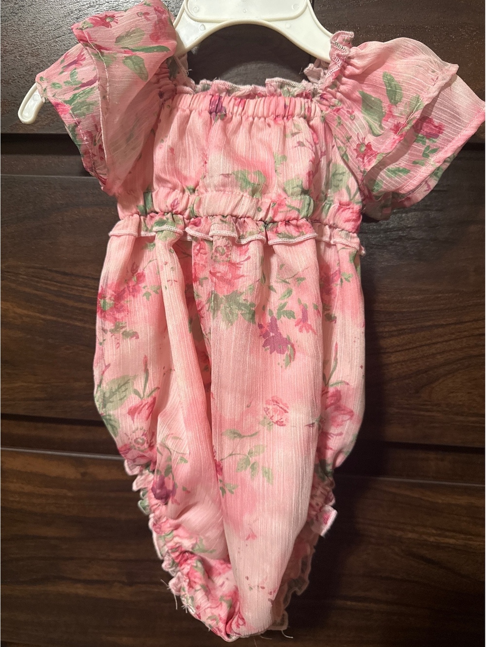 Ivy City Floral Pink Baby Girl Romper 9-12M